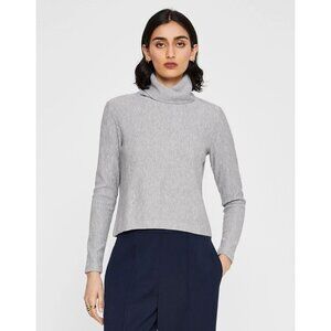 Club Monaco Meredy Rib-Knit Turtleneck Top Women's Size Small Heather Gray NWT!